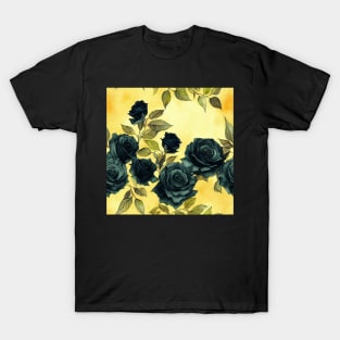 Black rose watercolor rose T-Shirt